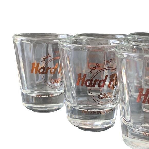 Vintage Hard Rock Washington Save The Planet Shot Glass Shotglass Set Lot of 6 - Picture 8 of 11